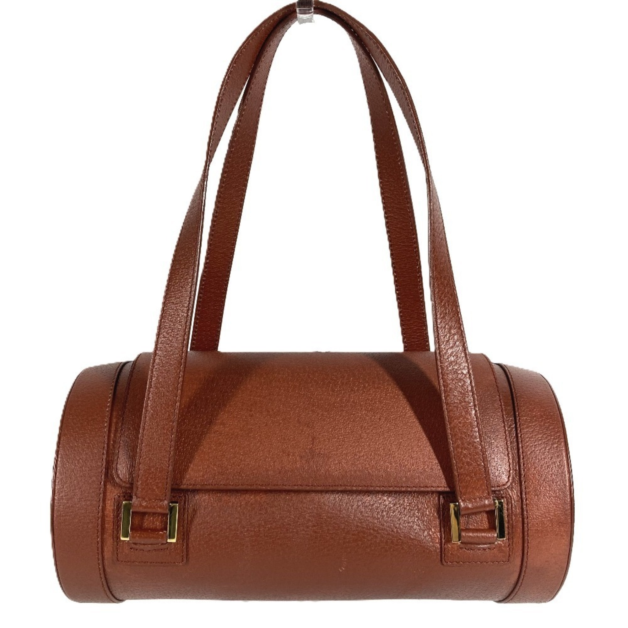 Bvlgari Bulgari Cylindrical Handbag With Logo, Shoulder Bag, Flap Closure, Le...